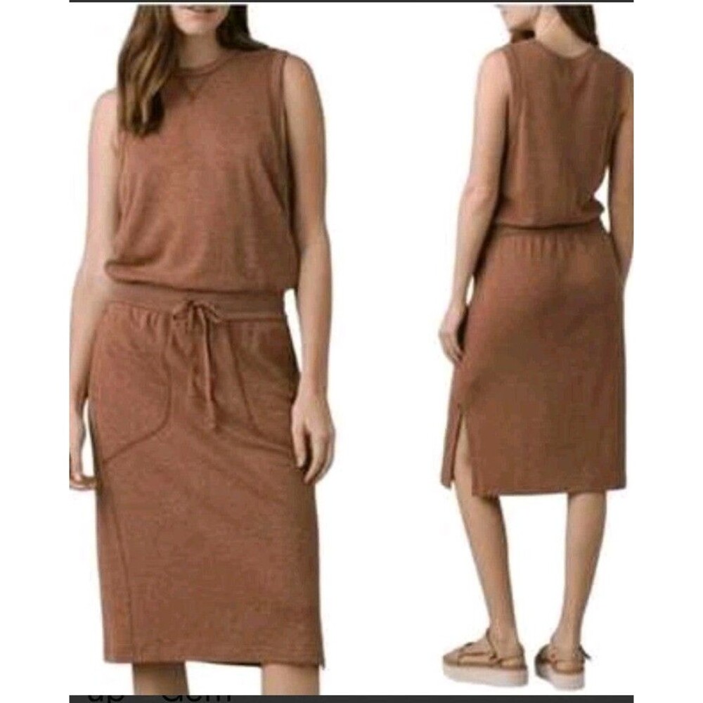 Prana Dress Size Small Terra Sleeveless Pockets Hemp Blend